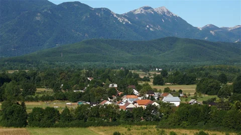 The village in the valley Stock Footage 33922156