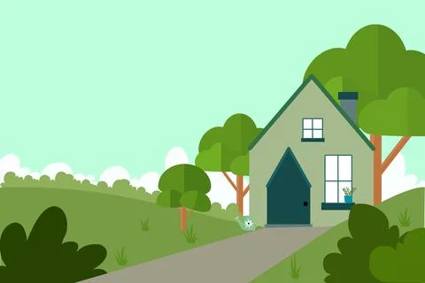 Village Vector Background Stock Illustration