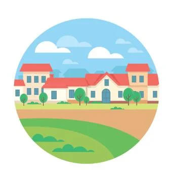 Village Vector Icon Stock Illustration