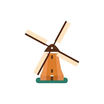 Village windmill. Vector illustration Stock Illustration