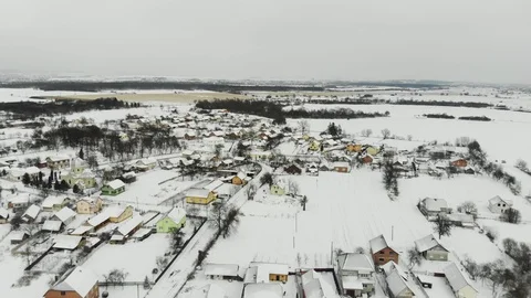 Village in winter in a cloudy day Stock Footage 120301265