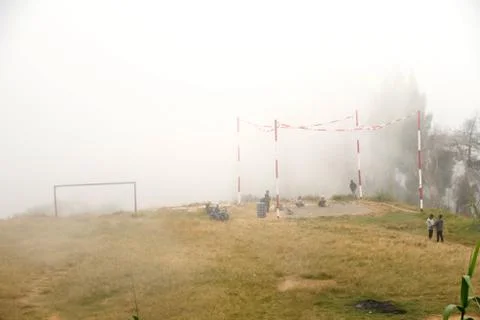 Villagers in the Dieng mountains while training birds, Stock Photos