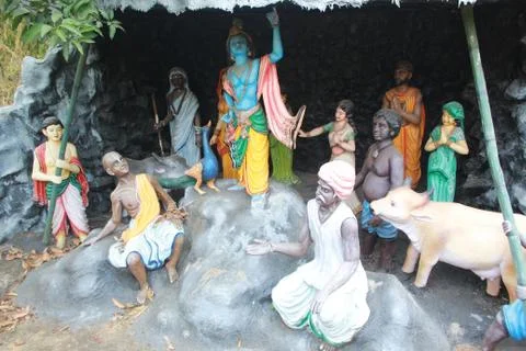 Villagers statue work Stock Photos