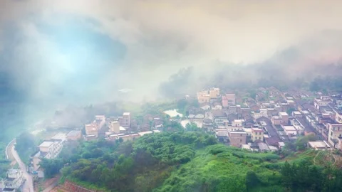 Villages in the clouds Stock Footage 232759522