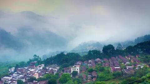Villages in the clouds Stock Footage 232759667