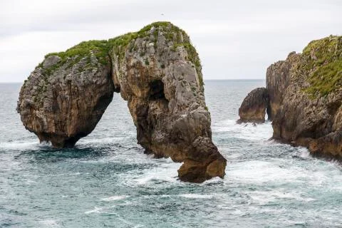 Villahormes cliffs Stock Photos
