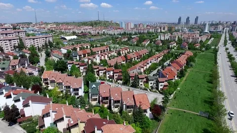 Villas and regular urbanization Stock Footage 110846854