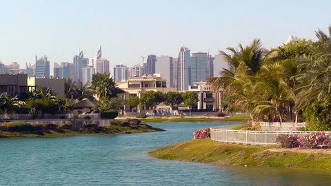 Villas in Dubai Stock Footage 90210688