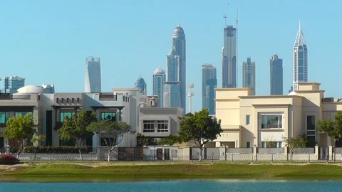 Villas in Dubai Stock Footage 90219452