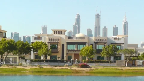 Villas in Dubai Stock Footage 90220826