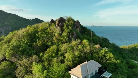 Villas on the hill magic hour Stock Footage 322937782