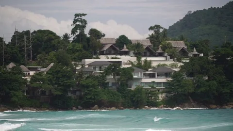 Villas on the shore Stock Footage 72395290