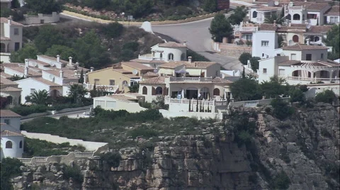 Villas on top of cliffs Stock Footage 66826121