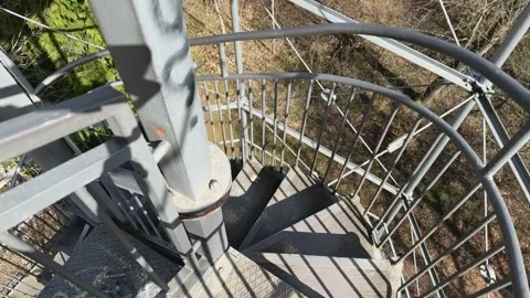Villingen Observation Tower in Forest Germany on Sunny Spring Day Stock Footage 334063783