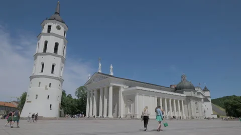 Vilnius Cathedral Square overview - Still Stock Footage 259501816