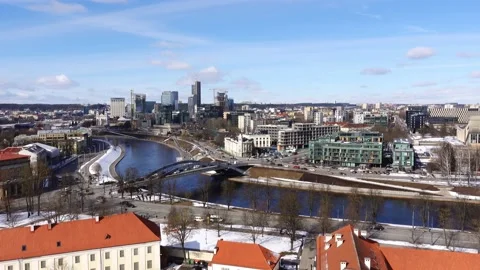 Vilnius City Centre in Winter Stock-Footage 236621925