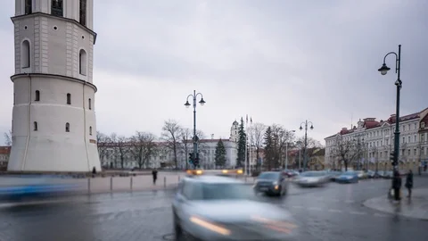 Vilnius city junction time lapse Video stock 88401402