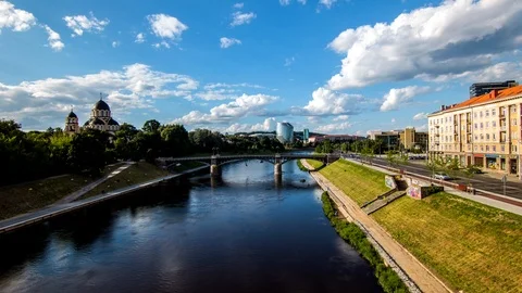 Vilnius city time lapse Video stock 90559305