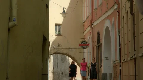 Vilnius Gate of Dawn - pan - medium shot Stock Footage 80383533