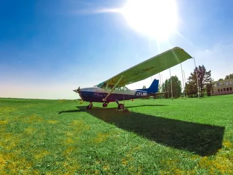 VILNIUS, LITHUANIA - AUGUST 2014 - A small sports propeller plan Stock Photos