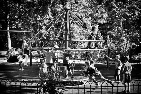 VILNIUS, LITHUANIA - AUGUST 31, 2017: Public Park in Lithuania, Vilnius. Ch.. Stock Photos