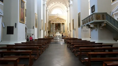 Vilnius, Lithuania, inside the cathedral Stock Footage 111392839