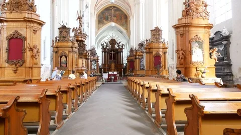 Vilnius, Lithuania, inside the Church of St. Anne in Vilnius Stock Footage 111402255
