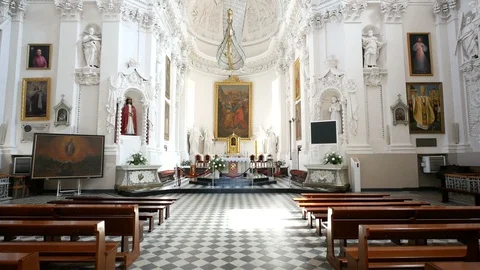 Vilnius, Lithuania, inside  saint Peter and Paul church Stock Footage 111403663