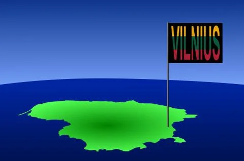 Vilnius on lithuania map Stock Illustration