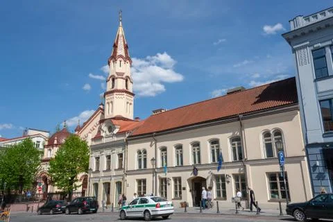 Vilnius, Lithuania - May 12, 2011: Beautifuul streets of Vilnius, Capital Cit Stock Photos