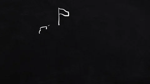 Vilnius Lithuania self-drawing lines on the blackboard Stock Footage 109203508