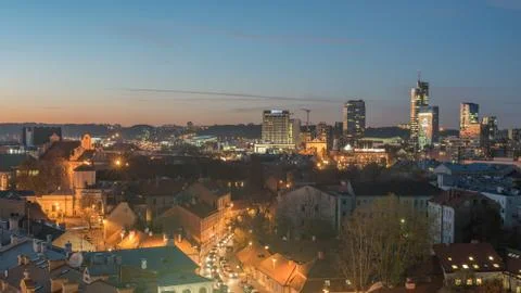 Vilnius, Lithuania in the sunset Stock Photos