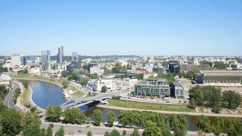 Vilnius, Lithuania, view of the old town skyline Video stock 111396471