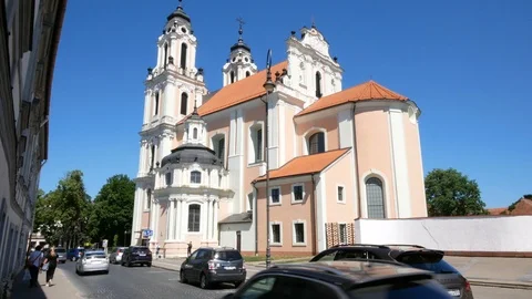 Vilnius, Lithuania,  view of Saint Catherine's Church Video stock 111398441