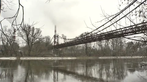 Vilnius. Old Bridge over the Neris River. Time Lapse Stock Footage 46329691