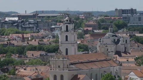 Vilnius Old Town Lithuania Old Buildings, city view vilnius Stock Footage 259487567