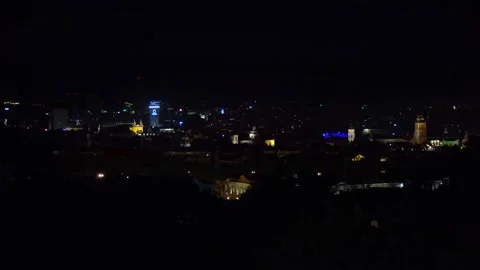 Vilnius panorama at night Stock Footage 131399639