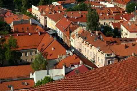 Vilnius rooftops from above Stock Photos