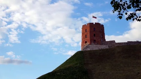 Vilnius, view of the Gediminas Tower Stock-Footage 75451305