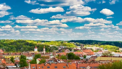 Vilnus old city time lapse Video stock 76893493
