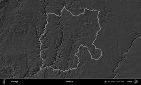Vimioso outlined, Portugal. Grayscale Stock Illustration