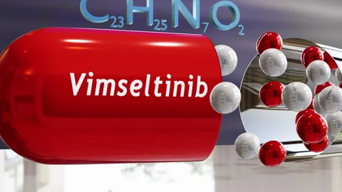 Vimseltinib Slow Motion (w/Chemical Formula) Vídeos de archivo 330124069