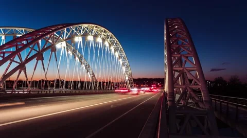 Vimy Memorial Bridge Ottawa Sunset Timelapse Stock Footage 143288346