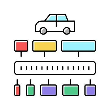 Vin code decoder color icon vector illustration Stock Illustration