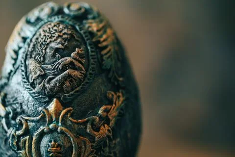 Vinage Easter eggs decorated with papier-mache hand made Stock Photos