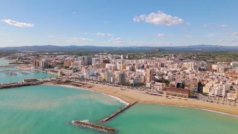 Vinaros Spain by drone Stock Footage 281274058