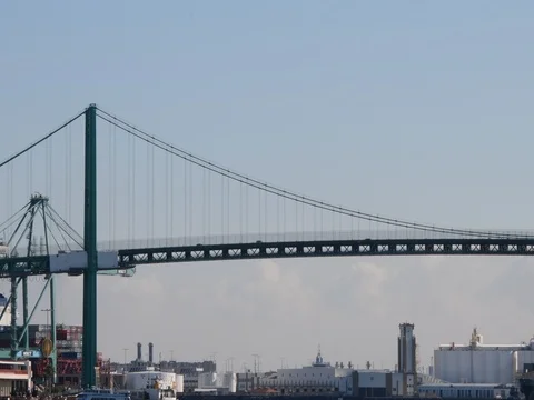 Vincent Thomas Bridge Stock Footage 77149544