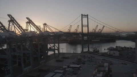 Vincent Thomas Bridge Long Beach Stock Footage 85000068