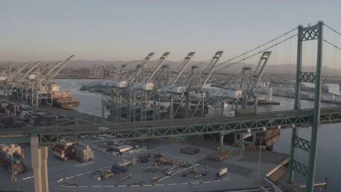 Vincent Thomas Bridge Long Beach Stock Footage 85001698