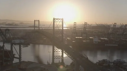 Vincent Thomas Bridge Long Beach Stock Footage 85003443